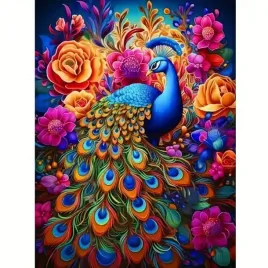 malowanie-po-numerach-paw-w-kwiatach-kolorowych-40x50-cm-na-ramie-kreatywne