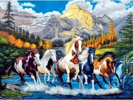 malowanie-po-numerach-konie-w-rzece-50x40-cm-z-rama-kreatywne
