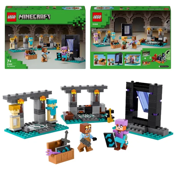 LEGO MINECRAFT 21252 ZBROJOWNIA PORTAL DO NETHERU ALEX I DIAMENTOWY MIECZ
