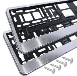 2x-ramki-pod-tablice-rejestracyjna-aluminium-szczotkowane-wkrety-komplet