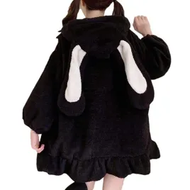 bluzokoc-bialy-z-uszami-ponczo-bluza-z-kapturem-kieszen-polar-oversize
