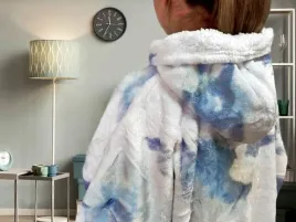 bluzokoc-niebieski-ombre-ponczo-bluza-z-kapturem-kieszen-polar-oversize