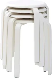 taboret-stolek-drewniany-okragly-bialy-32cm-zestaw-4szt