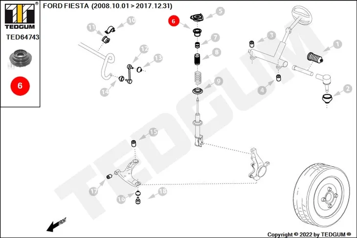 lozysko-gornego-mocowania-amortyzatora-ted64743-ted-strona-zabudowy-przod