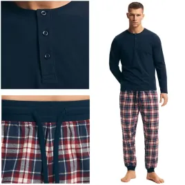 henderson-pizama-meska-dluga-flanelowe-spodnie-noir-premium-43457-59x-l