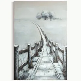 obraz-na-plotnie-80x120-recznie-malowany-pomost-we-mgle-szary
