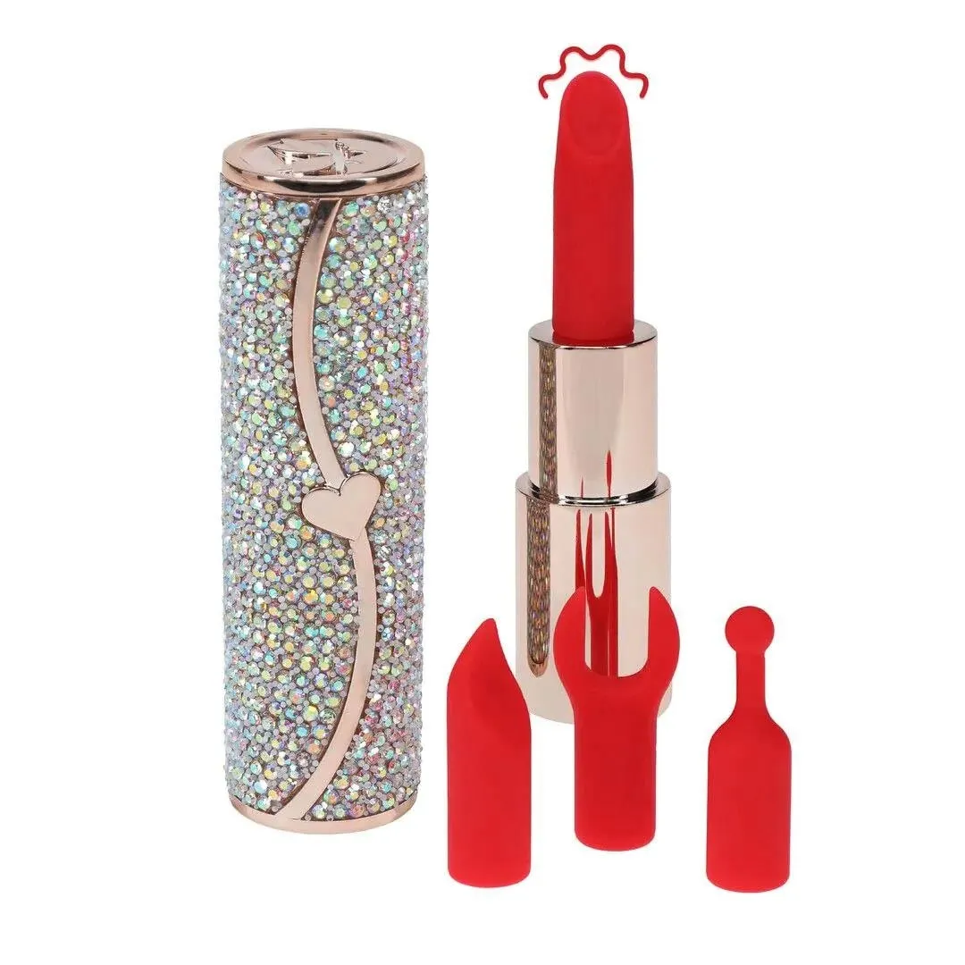 sparkle-lipstick-vibrator-with-4-attachments-iridescent