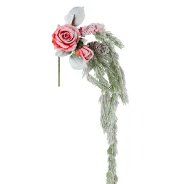 galazka-swiateczna-osniezona-85cm-zielona-roza-szyszka
