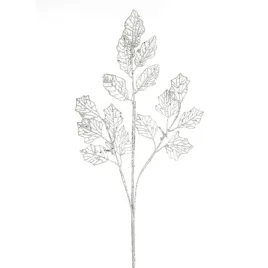galazka-swiateczna-60cm-srebrna-brokat-azurowe-liscie-komplet-12-szt