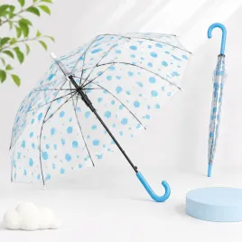 parasol-dzieciecy-przeciwdeszczowy-90-cm-przezroczysty-niebieskie-kropki