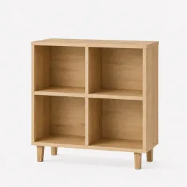 regal-kap-z-nogami-4-komory-dab-naturalny-boho-2x2-organizer