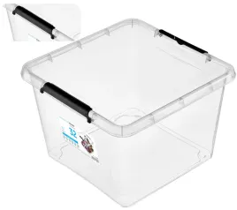pojemnik-plastikowy-32-l-z-pokrywka-przezroczysty-sztaplowany-organizer