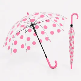 parasol-dzieciecy-przeciwdeszczowy-90-cm-przezroczysty-rozowe-kropki