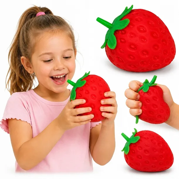 Gniotek Squishy Truskawka Antystresowy Miękki Sensoryczny do Ściskania