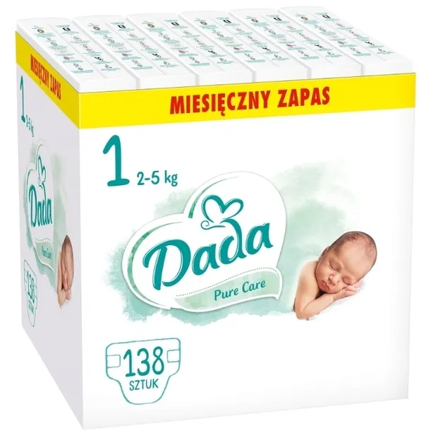 Pieluszki Dada Pure Care Pampersy Rozmiar 1 138 szt.