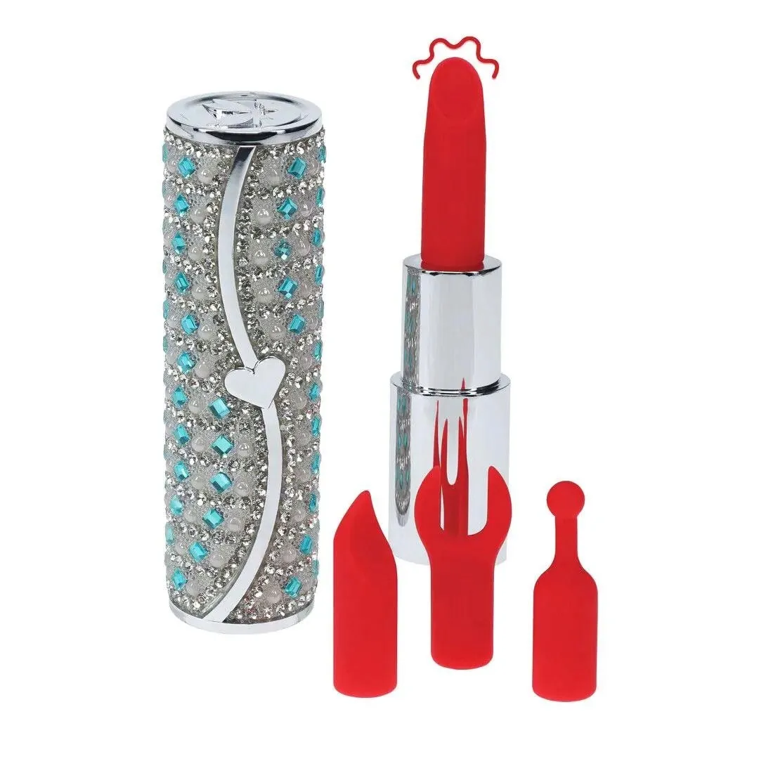 tiffany-lipstick-vibrator-with-4-attachments-blue