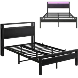 metalowa-rama-lozka-led-rgb-stacja-ladowania-usb-ac-z-polkami-140x200-cm