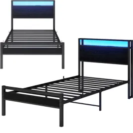 metalowa-rama-lozka-ze-stacja-ladowania-usb-usb-c-i-polkami-stelaz-90x200cm