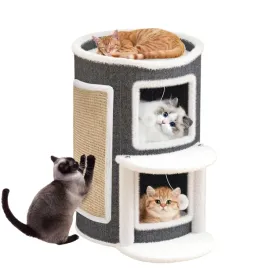 legowisko-domek-dla-kota-2-poziomowy-60x40-cm-z-drapakiem-zabawka-qv