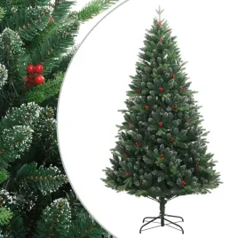 vidaxl-sztuczna-choinka-zawiasowa-z-czerwonymi-jagodami-210-cm