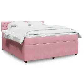 vidaxl-lozko-kontynentalne-z-materacem-rozowe-180x200-cm-aksamit