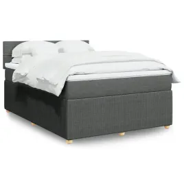 vidaxl-lozko-kontynentalne-z-materacem-ciemnoszara-tkanina-140x190-cm