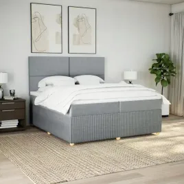 vidaxl-lozko-kontynentalne-z-materacem-jasnoszare-tkanina-200x200-cm