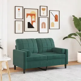 vidaxl-2-osobowa-sofa-z-poduszkami-ciemnozielona-120-cm-aksamit