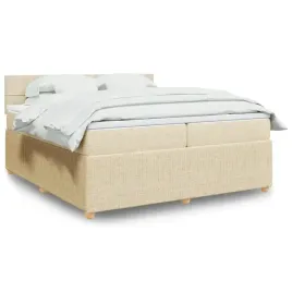 vidaxl-lozko-kontynentalne-z-materacem-kremowe-tkanina-200x200-cm