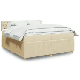 vidaxl-lozko-kontynentalne-z-materacem-kremowe-tkanina-200x200-cm