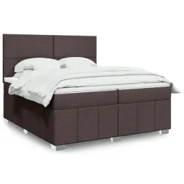 vidaxl-lozko-kontynentalne-z-materacem-brazowe-tkanina-200x200-cm