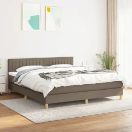 vidaxl-lozko-kontynentalne-z-materacem-taupe-tkanina-160x200-cm