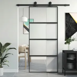 vidaxl-drzwi-przesuwne-czarne-90x205-cm-szklo-hartowane-aluminium