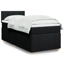vidaxl-lozko-kontynentalne-z-materacem-czarne-tkanina-80x200-cm