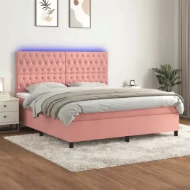 vidaxl-lozko-kontynentalne-z-materacem-i-led-rozowy-aksamit-160x200cm