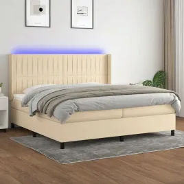 vidaxl-lozko-kontynentalne-z-materacem-kremowe-200x200-cm-tkanina