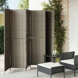vidaxl-parawan-6-panelowy-szary-polirattan