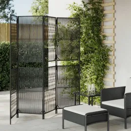 vidaxl-parawan-4-panelowy-czarny-polirattan