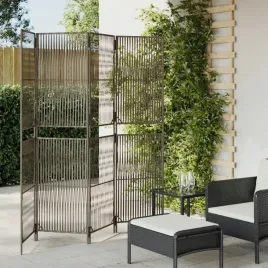 vidaxl-parawan-4-panelowy-szary-polirattan