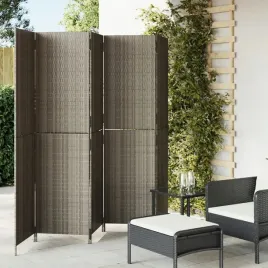 vidaxl-parawan-5-panelowy-szary-polirattan