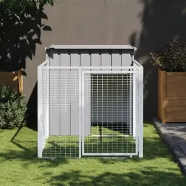 vidaxl-buda-dla-psa-z-wybiegiem-jasnoszara-110x201x110-cm-stal