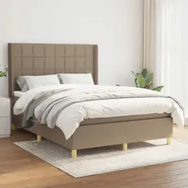 vidaxl-lozko-kontynentalne-z-materacem-taupe-tkanina-140x200-cm