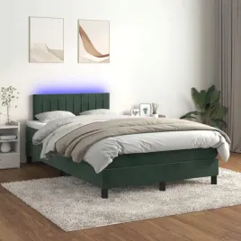 vidaxl-lozko-kontynentalne-z-materacem-i-led-zielony-aksamit-120x200cm