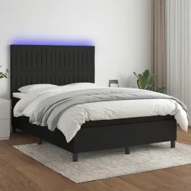 vidaxl-lozko-kontynentalne-z-materacem-czarne-140x200-cm-tkanina