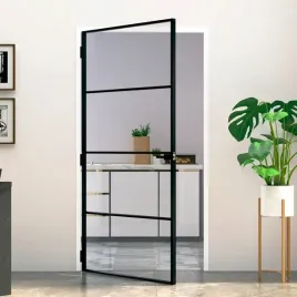vidaxl-drzwi-wewnetrzne-czarne-102x2015-cm-szklo-i-aluminium