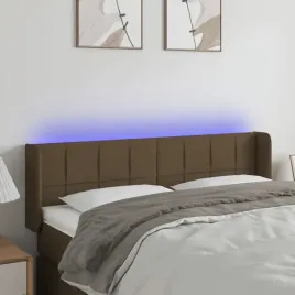vidaxl-zaglowek-do-lozka-z-led-ciemnobrazowy-147x16x78-88cm-tkanina