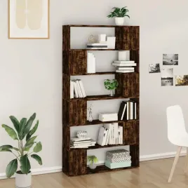 vidaxl-regal-na-ksiazki-przegroda-przydymiony-dab-100x24x188-cm