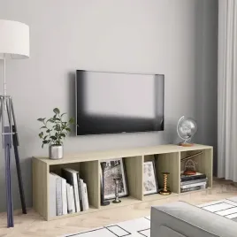 vidaxl-regal-na-ksiazki-szafka-tv-kolor-dab-sonoma-143x30x36-cm