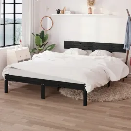 vidaxl-rama-lozka-czarna-lite-drewno-sosnowe-150x200-cm
