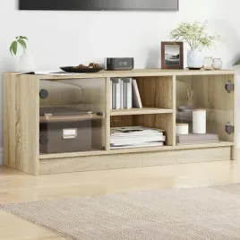 vidaxl-szafka-tv-ze-szklanymi-drzwiami-dab-sonoma-102x37x42-cm